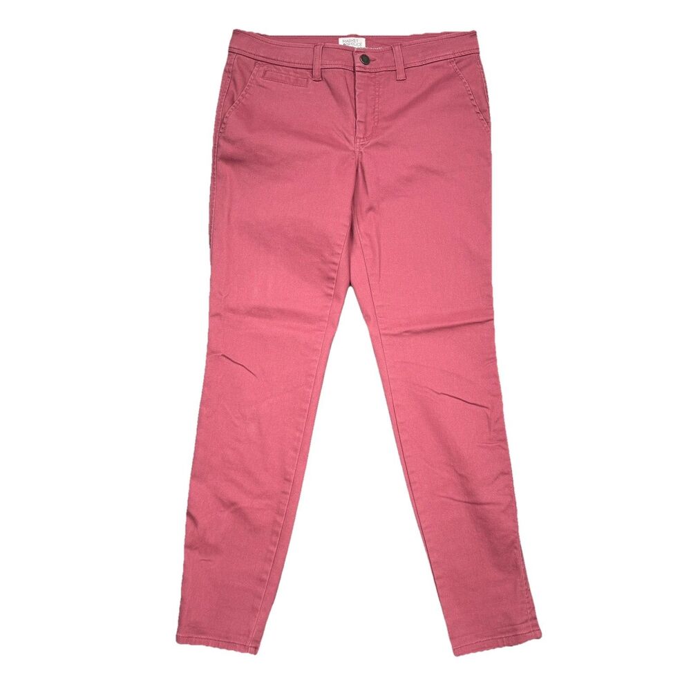 Market & Spruce Pants Womens 8 Skinny Rose Pink Low Mid Measures 32 x 28.5